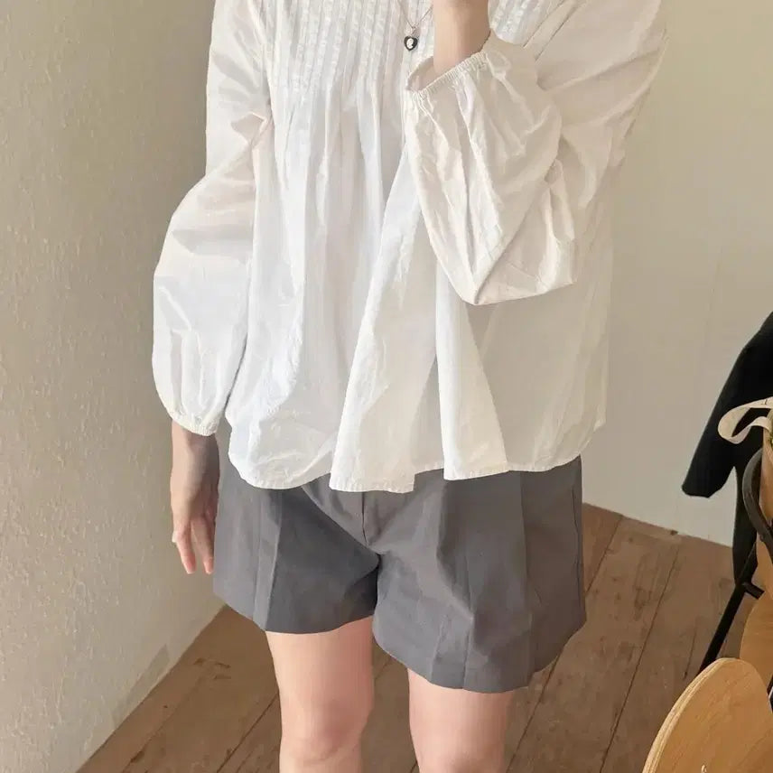 [BUNJANG] Basic Pintuck Blouse / 베이직 핀턱 블라우스