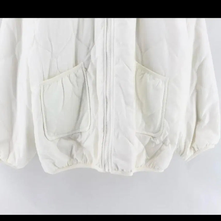 [BUNJANG] White Short Padded Quilted Jacket / 화이트 숏패딩 경량 퀄팅 퍼 안감 자켓