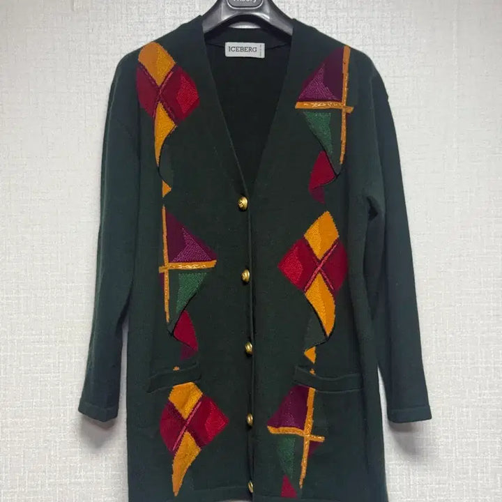[BUNJANG] Iceberg Vintage Pattern Gold Button Cardigan / Iceberg 빈티지 패턴 금장 가디건