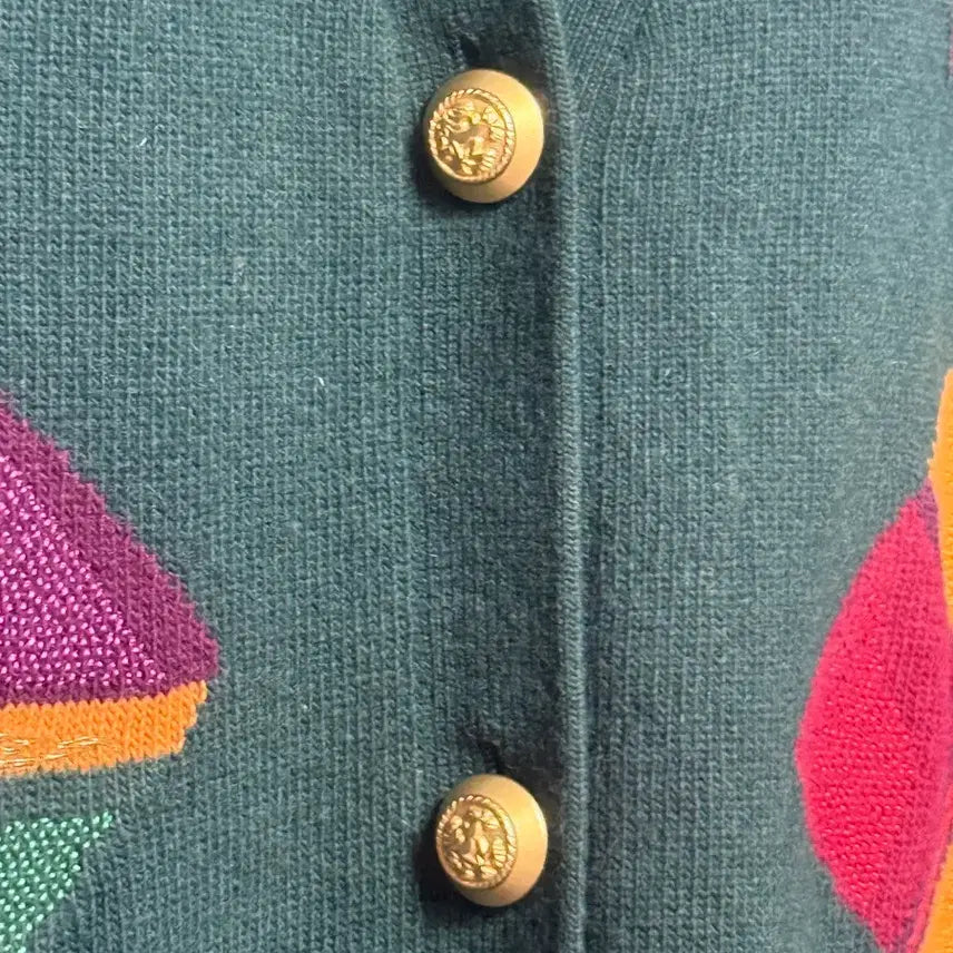 [BUNJANG] Iceberg Vintage Pattern Gold Button Cardigan / Iceberg 빈티지 패턴 금장 가디건