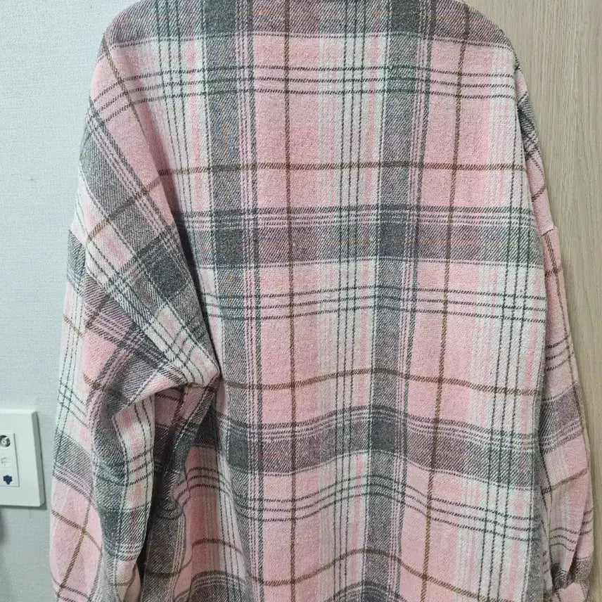 [BUNJANG] LeShop Pink Checkered Shirt / 르샵 핑크 체크 남방 셔츠