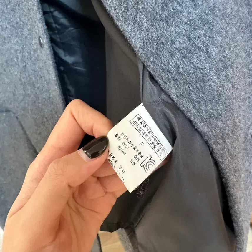 [BUNJANG] Wool Coat Gray F-Size / 울코트 F사이즈 (주머니 밍크 탈부착가능)