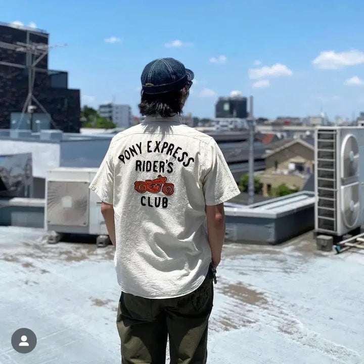 [SOLD OUT] [xxl]슈가케인 샴브레이 반팔 워크셔츠