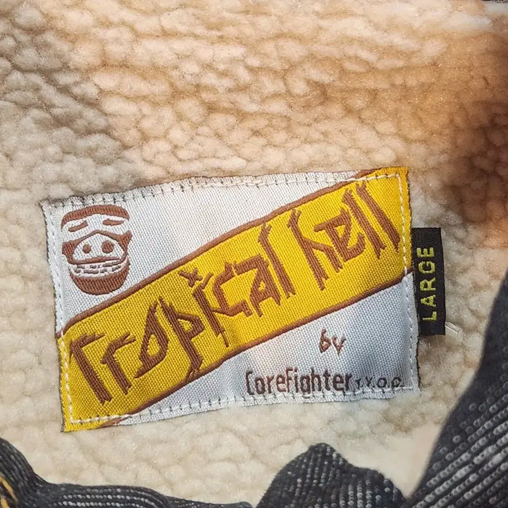 [BUNJANG] Corefighter Shearling Lined Denim Leather Jacket / Core fighter 양털 데님 자켓