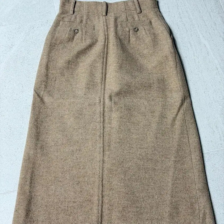 [BUNJANG] Wool Blend Beige Skirt / 울 모직 스커트