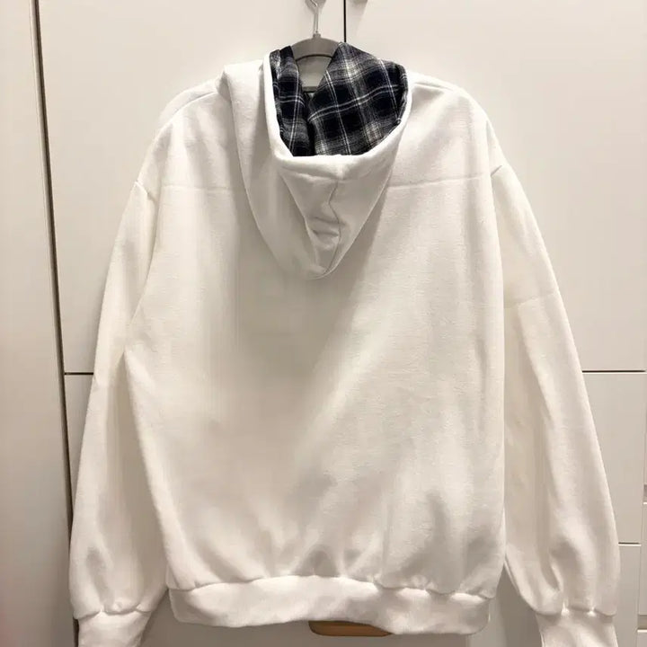 [BUNJANG] 88 Checkpoint White Fleece Lined Hoodie / 88 체크포인트 화이트 기모 후드티