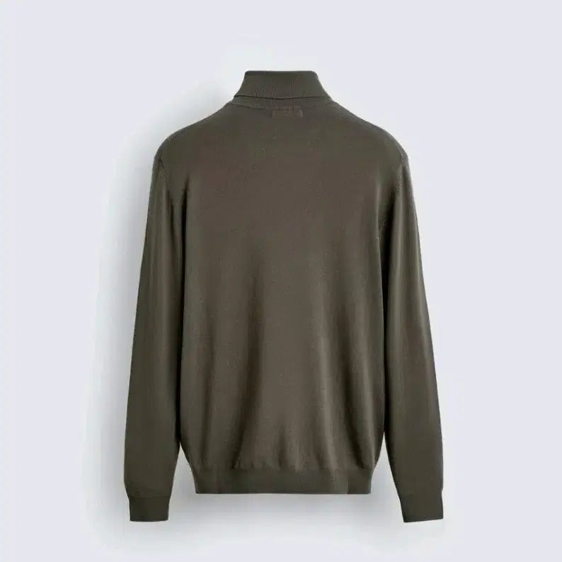 [BUNJANG] ZARA Basic High-Neck Sweater Khaki Knit / M) 자라 25fw 베이직 하이넥 스웨터 카키색 니트 0304 320