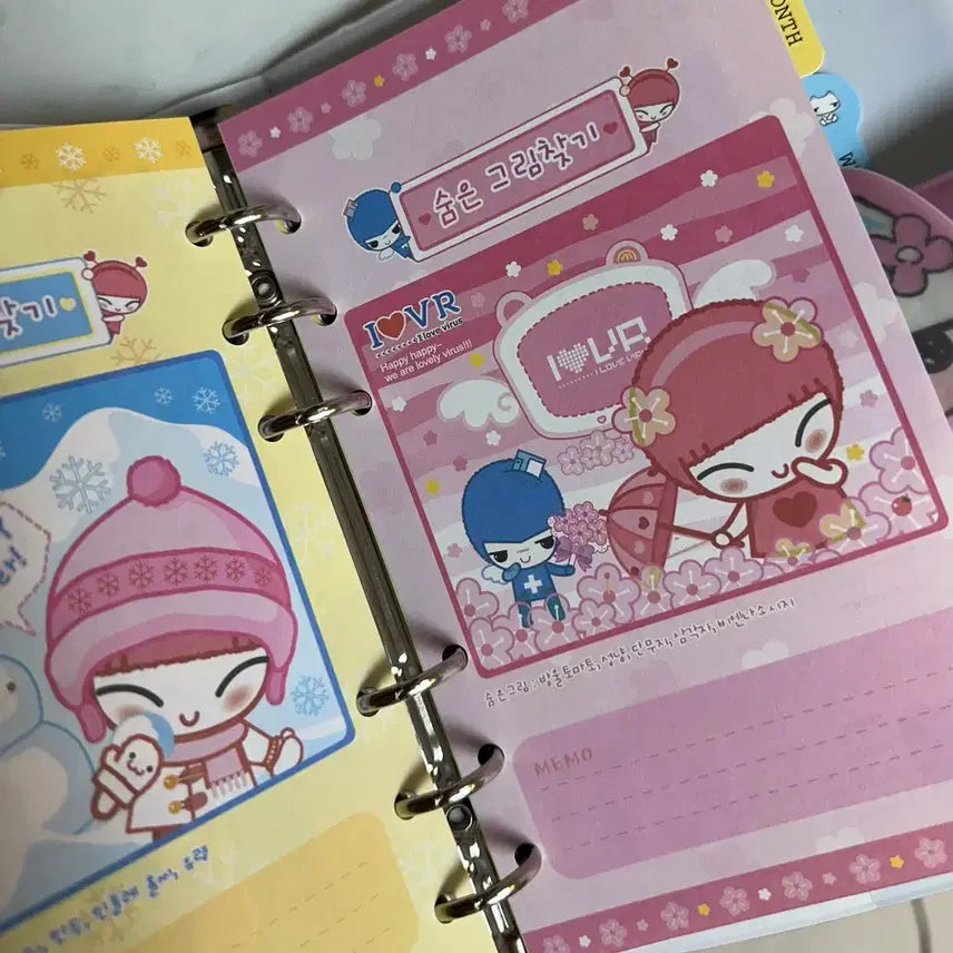 [SOLD OUT] [미사용] 고전 와와109 아이네코 핑크 바인더+키링 세트