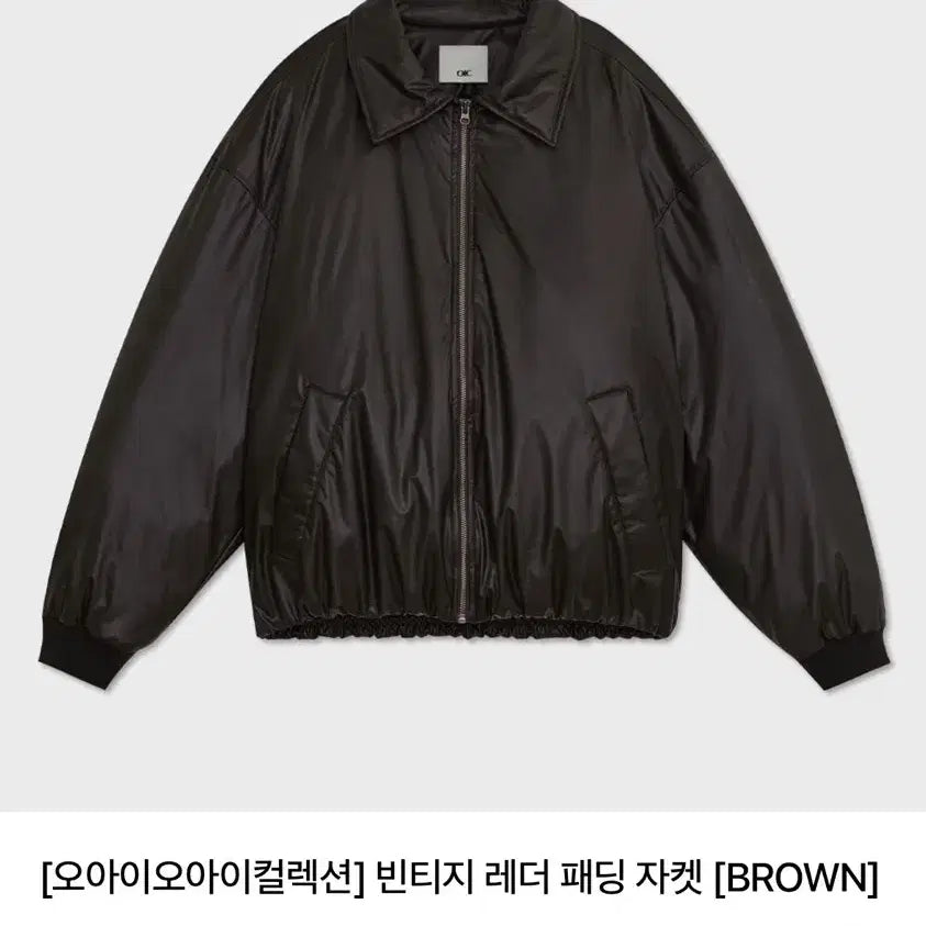 [BUNJANG] OiOi Leather Padded Jacket Brown M / 오아이오아이 레더 패딩 브라운M