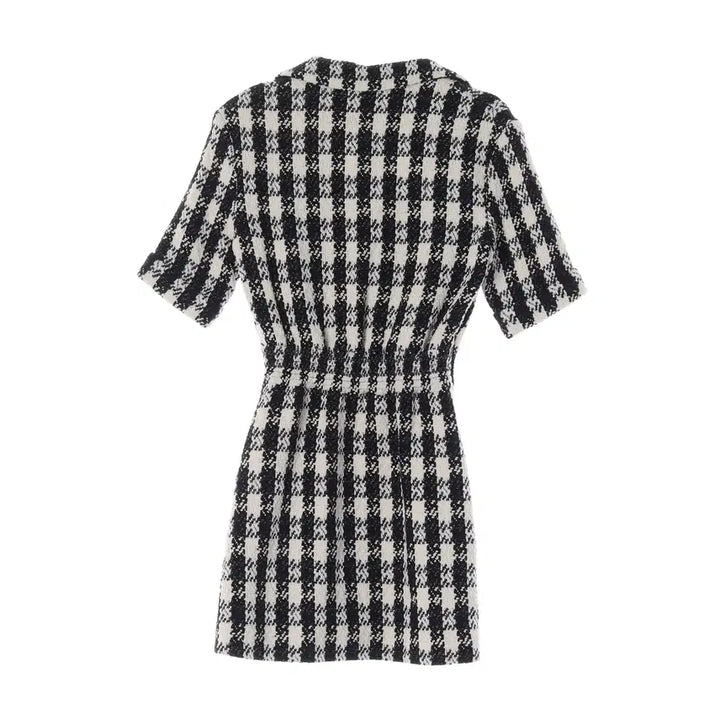 [BUNJANG] Maje Ricky Check Pattern Tweed Mini Dress / (새상품) 마쥬 체크 패턴 리키 반팔 트위드 미니 원피스 드레스