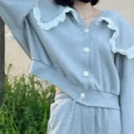 [BUNJANG] Big Collar Loose Fit Cardigan / 빅카라 맨투맨가디건