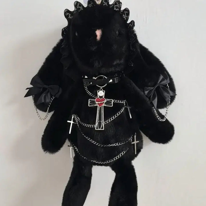 [BUNJANG] Lolita Black Rabbit Doll Shoulder Bag / 로리타 지뢰계 고딕 로리타 검은 토끼 인형 숄더백