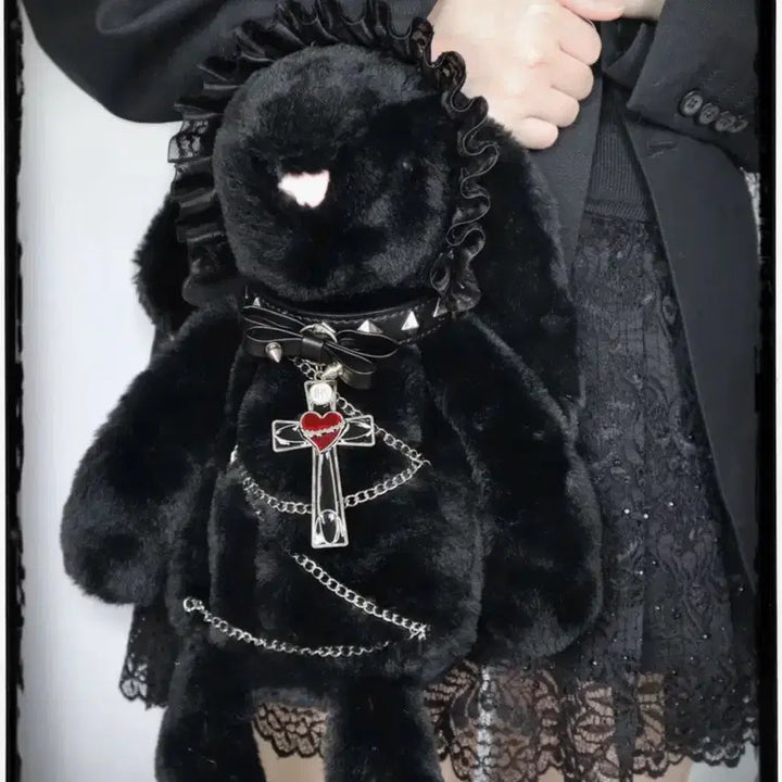 [BUNJANG] Lolita Black Rabbit Doll Shoulder Bag / 로리타 지뢰계 고딕 로리타 검은 토끼 인형 숄더백