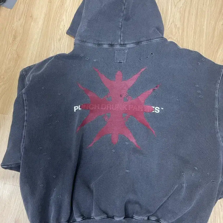 [BUNJANG] Punchdrunk Partys Charcoal Hoody / 펀치드렁크파티즈 결속 후드티 차콜 1사이즈