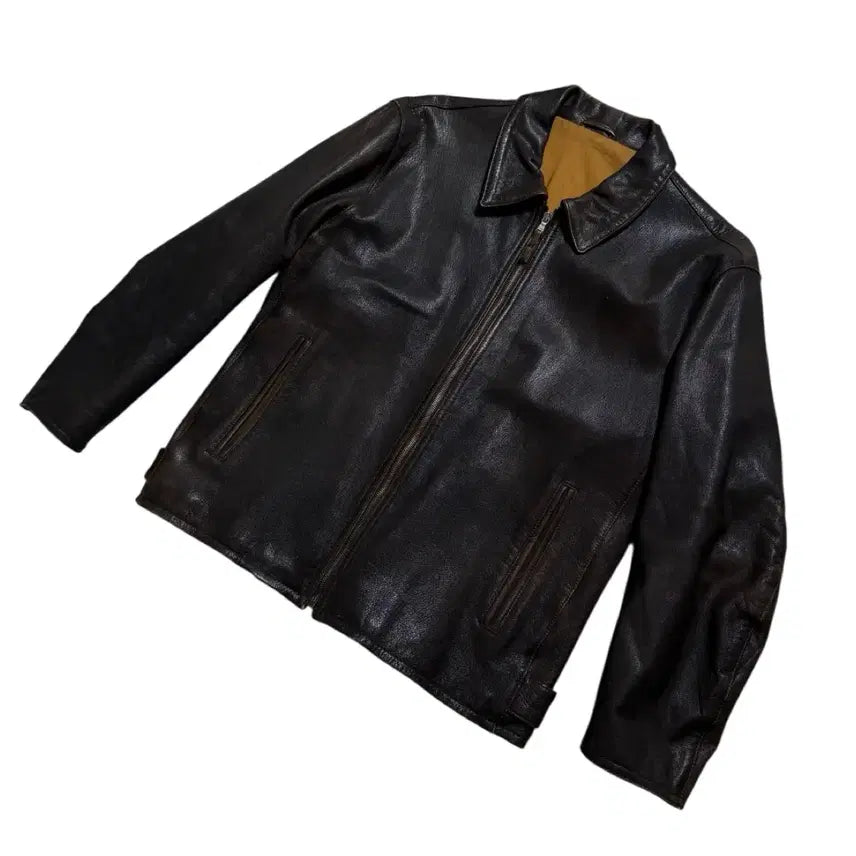 [BUNJANG] Mvio Goat Skin Leather Jacket / 엠비오 고트 스킨 레더 자켓