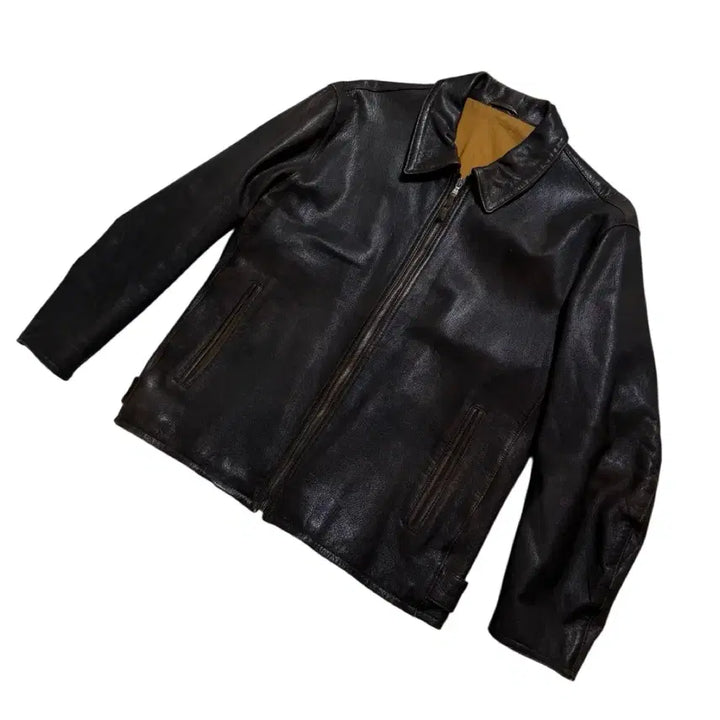 [BUNJANG] Mvio Goat Skin Leather Jacket / 엠비오 고트 스킨 레더 자켓
