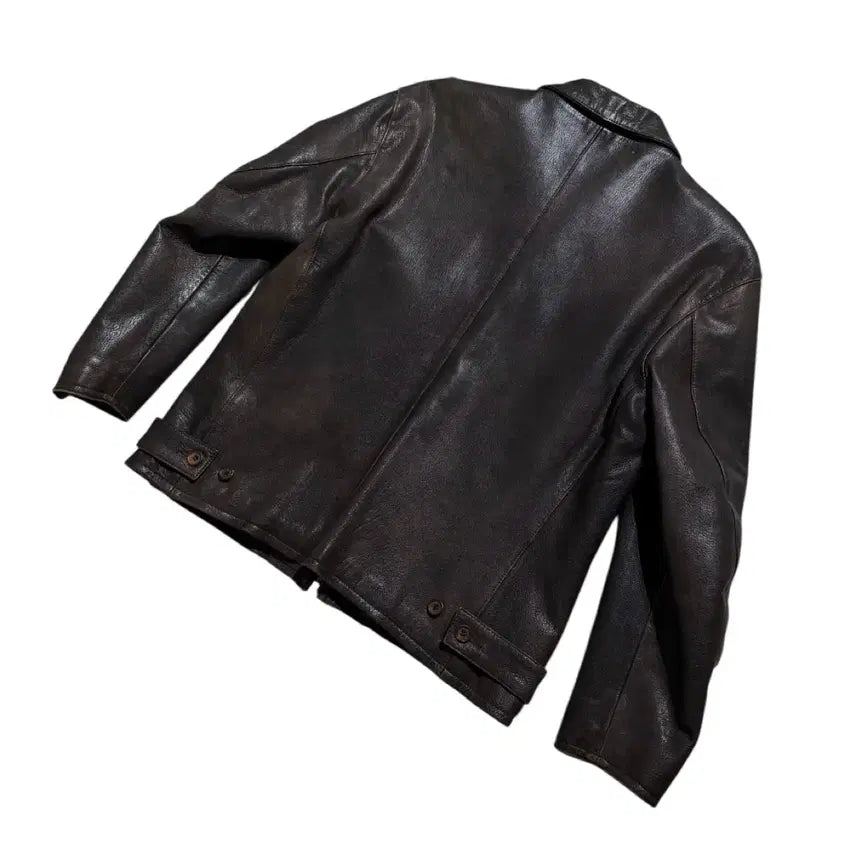 [BUNJANG] Mvio Goat Skin Leather Jacket / 엠비오 고트 스킨 레더 자켓