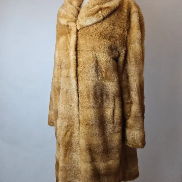 [BUNJANG] Yellow Full Skin Mink Long Coat / 역시즌초특가 고급의류전문 노란색 밝은컬러 둥근라운드 풀스킨 멕시롱밍크코트