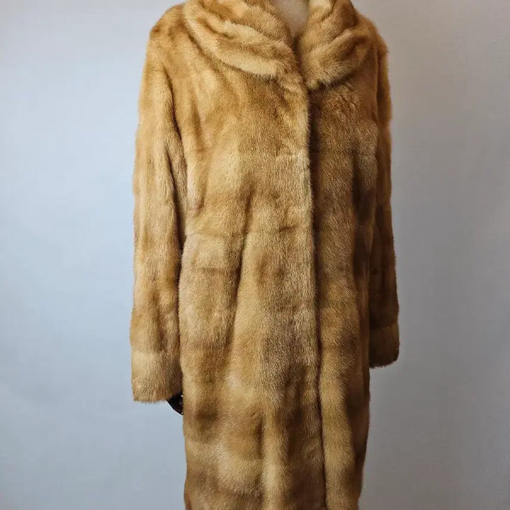 [BUNJANG] Yellow Full Skin Mink Long Coat / 역시즌초특가 고급의류전문 노란색 밝은컬러 둥근라운드 풀스킨 멕시롱밍크코트