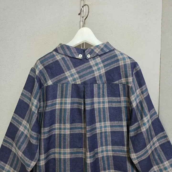 [SOLD OUT] 블루체크 린넨 블라우스 FF  n2314
