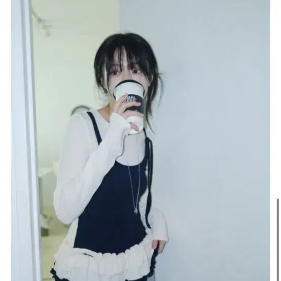 [BUNJANG] Kimahop Aftermonday Layered Frill Bustier Top / 레이어드 프릴 뷔스티에 티셔츠 김아홉 에프터먼데이 빈티지 모리걸