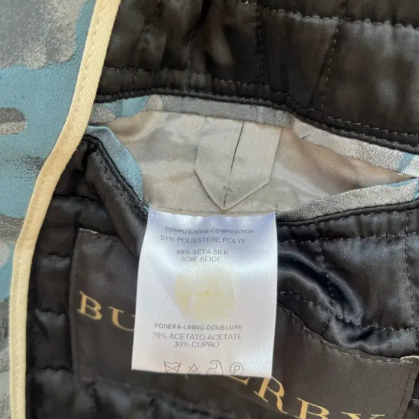 [BUNJANG] Burberry Prosum Leaf Pattern Trench Coat / 버버리 프로섬 블루 그레이 나뭇잎 패턴 트렌치코트 66(L) 정품