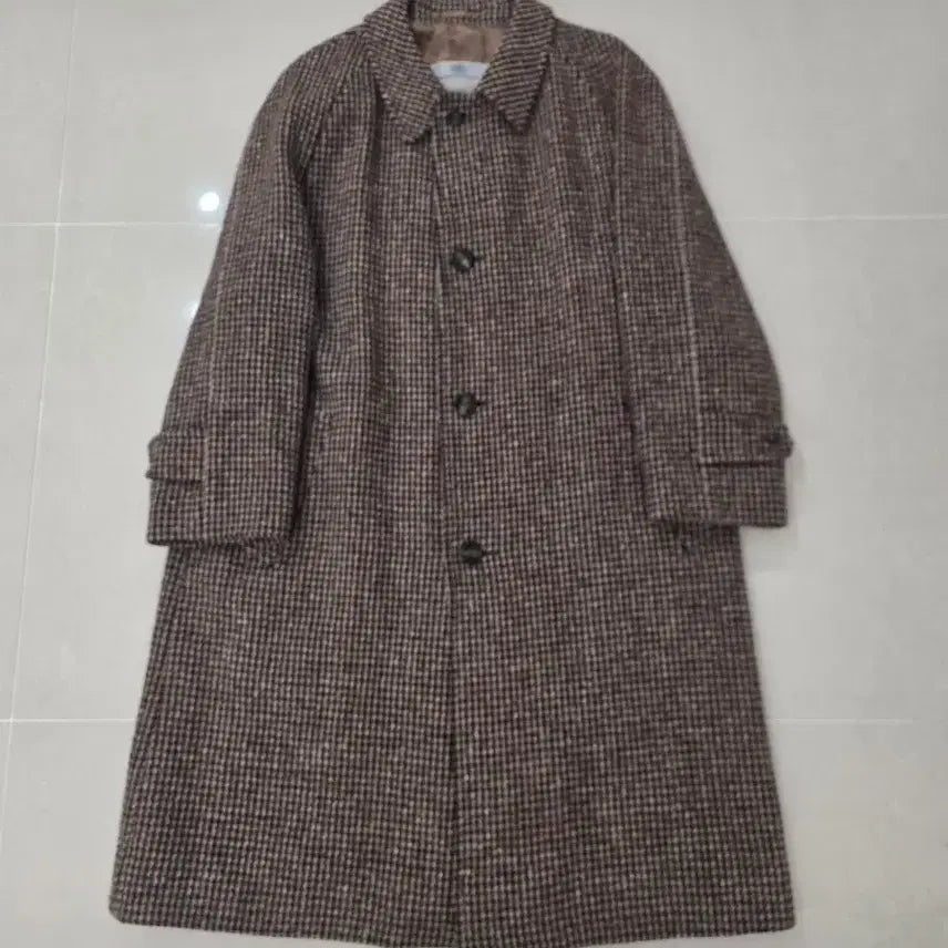 [BUNJANG] Aquascutum Scottish Tweed Houndstooth Pattern Single Coat / 아쿠아스큐텀 스코티시 트위드 코트