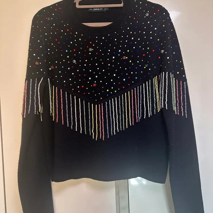 [BUNJANG] ZARA Beaded Fringe Sweater / [ZARA]자라 비즈 프린지 스웨터