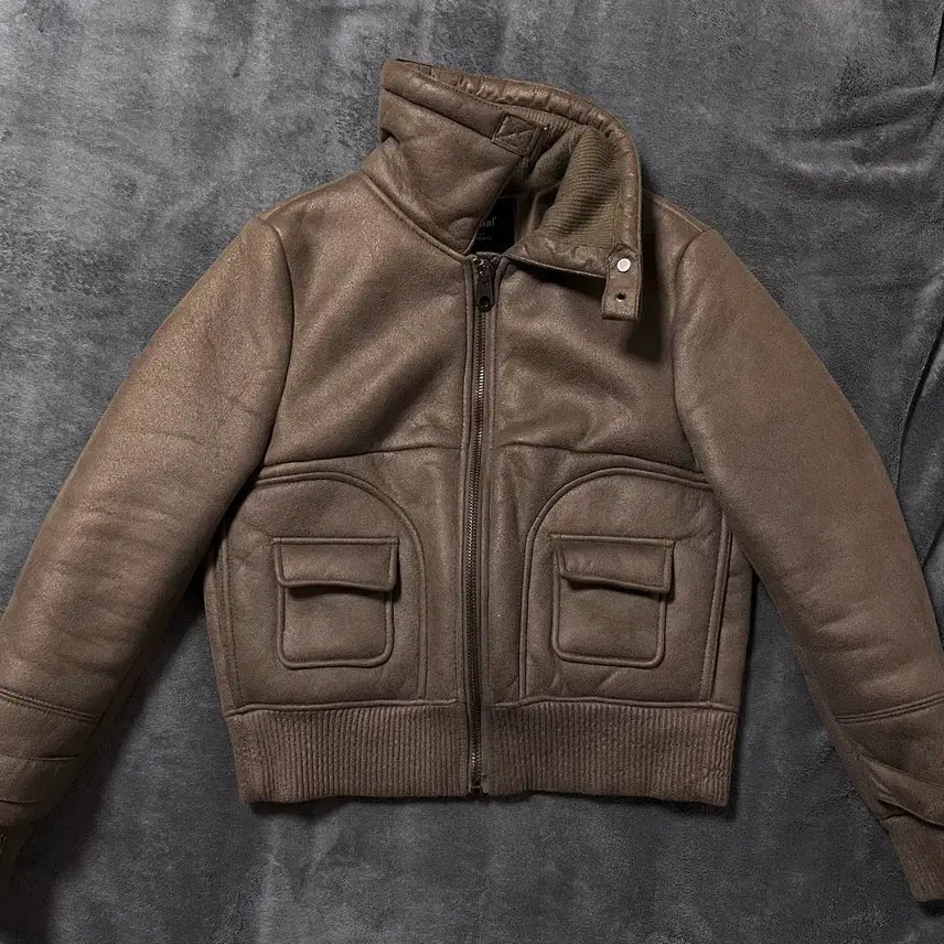 [BUNJANG] Vintage Brown Mustang Short Jacket / 빈티지 브라운 무스탕 숏 자켓