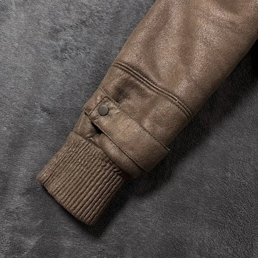 [BUNJANG] Vintage Brown Mustang Short Jacket / 빈티지 브라운 무스탕 숏 자켓