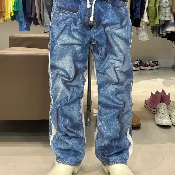 [BUNJANG] Typingmistake Digital Printing Denim Pants / 타이핑미스테이크 디지털 프린팅 데님 팬츠