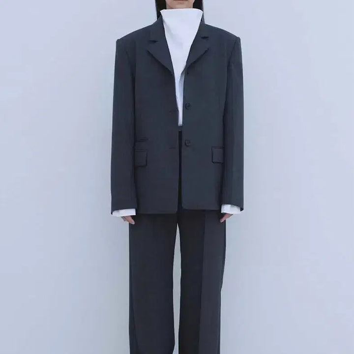 [BUNJANG] Maison Marais Notched Collar 3 Buttons Jacket Charcoal / Maisonmarais(메종마레) 자켓