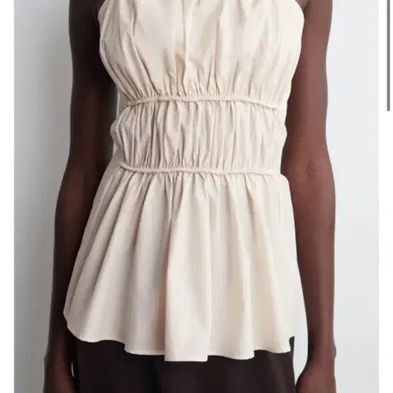 [BUNJANG] COS Gathered Cotton Top Ivory Size 32 / 코스 개더드 코튼 탑 아이보리 32 사이즈