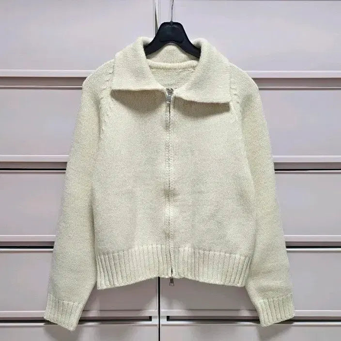 [BUNJANG] Two-Way Knit Zip-Up Sweater / 투웨이 니트집업 새상품