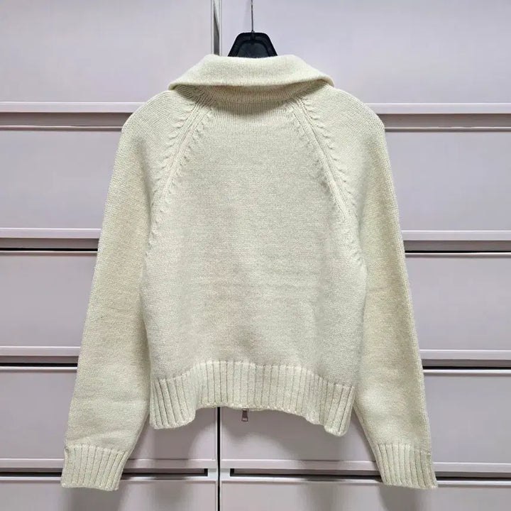 [BUNJANG] Two-Way Knit Zip-Up Sweater / 투웨이 니트집업 새상품