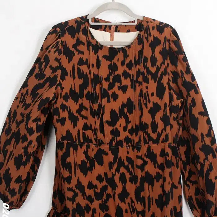 [BUNJANG] Leopard Balloon Long Dress / 여성66/ 레오파드 벌룬 롱 원피스 3-14