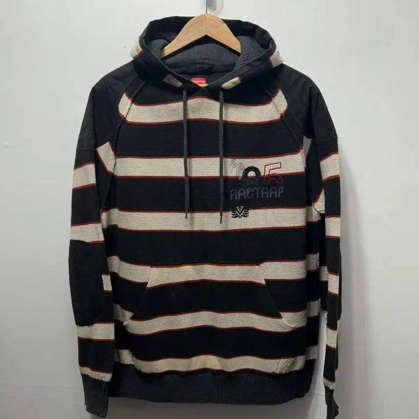 [BUNJANG] Firetrap Striped Hooded Knit XL / Firetrap 스트라이프 후드 니트 XL