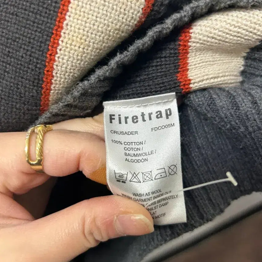 [BUNJANG] Firetrap Striped Hooded Knit XL / Firetrap 스트라이프 후드 니트 XL