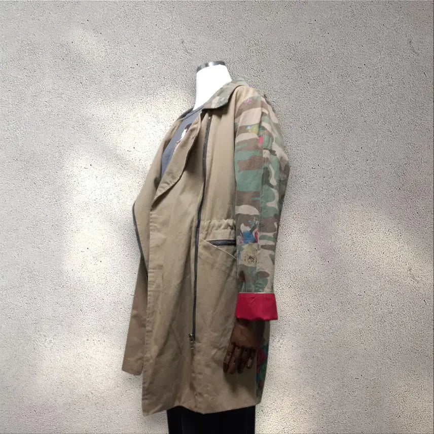 [BUNJANG] Unique Camouflage Patchwork Field Jacket / 유니크 야상
