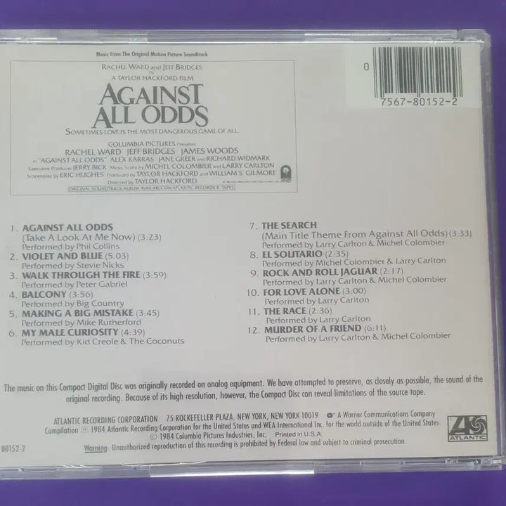[BUNJANG] Against All Odds OST CD (Imported) / Against all odds ost cd 수입반