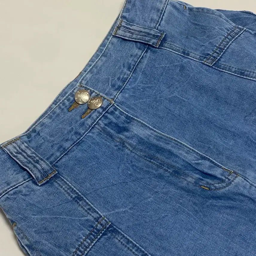 [BUNJANG] Missa Denim Two-Piece Set / 미샤 데님 반팔 셔츠 블라우스+롱스커트