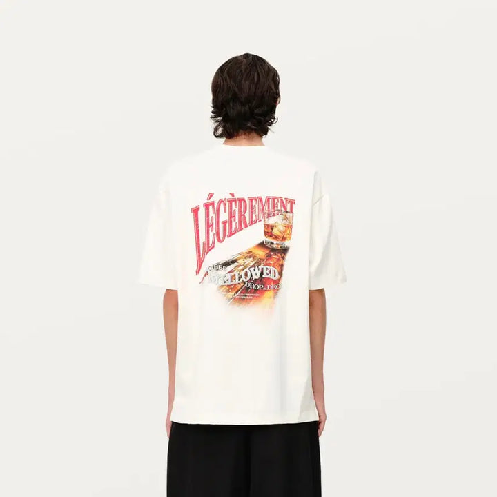 [BUNJANG] Solid Homme Beige Leserman Graphic T-Shirt / 솔리드옴므 베이지 레제르망 그래픽 티셔츠