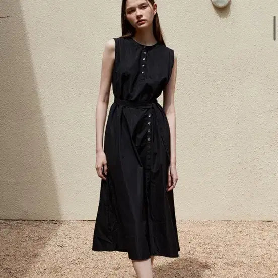 [BUNJANG] Amour Moir Belt Sleeveless Dress / [새상품] 아무르 무아르 벨트 슬리브리스 원피스