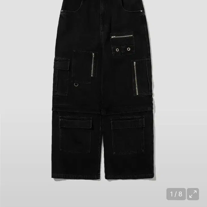 [BUNJANG] Intempo Mood Engineer Cargo Pants Washed Black / (L) 인템포무드 엔지니어 카고 디테일 팬츠 워시드 블랙
