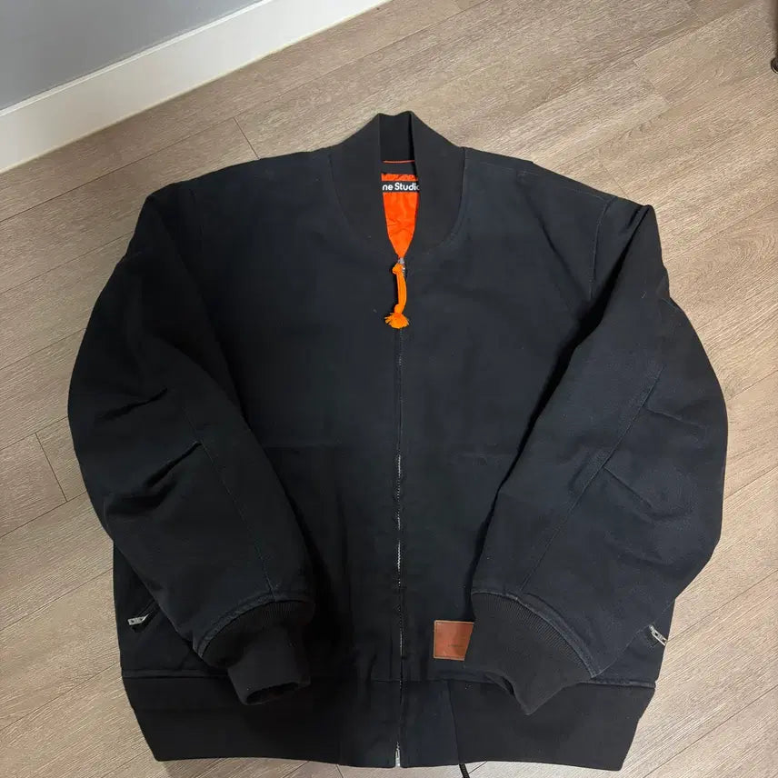 [BUNJANG] Acne Studios Orgei Canvas Oversized MA-1 Bomber Jacket Black / [M] 아크네스튜디오 오르게이 orgei 캔버스 오버사이즈 ma-1 블랙