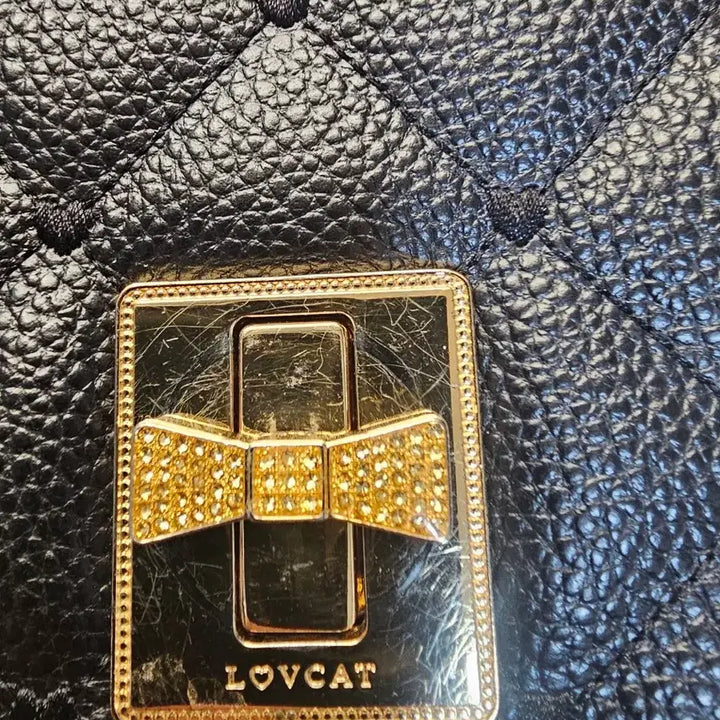 [BUNJANG] Lovecat Quilted Chain Bag / 러브캣 블랙 퀼팅 체인백