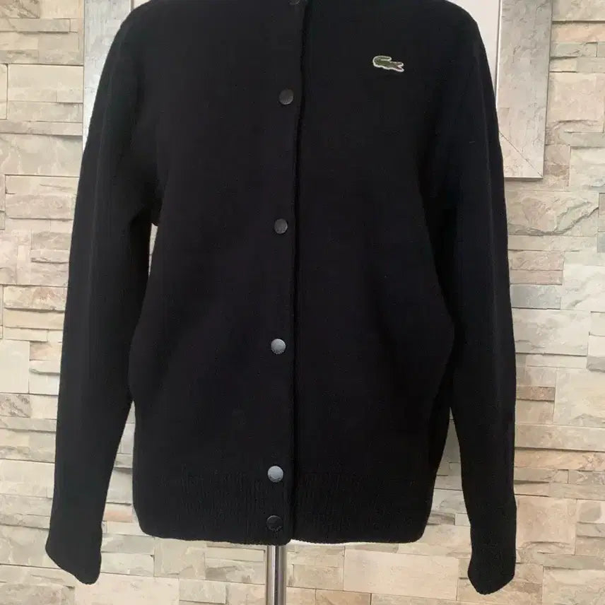 [BUNJANG] Lacoste Live Unisex Knit Bomber Jacket Navy/Grey / 라코스테 라이브 유니섹 모니트블루종 자켓