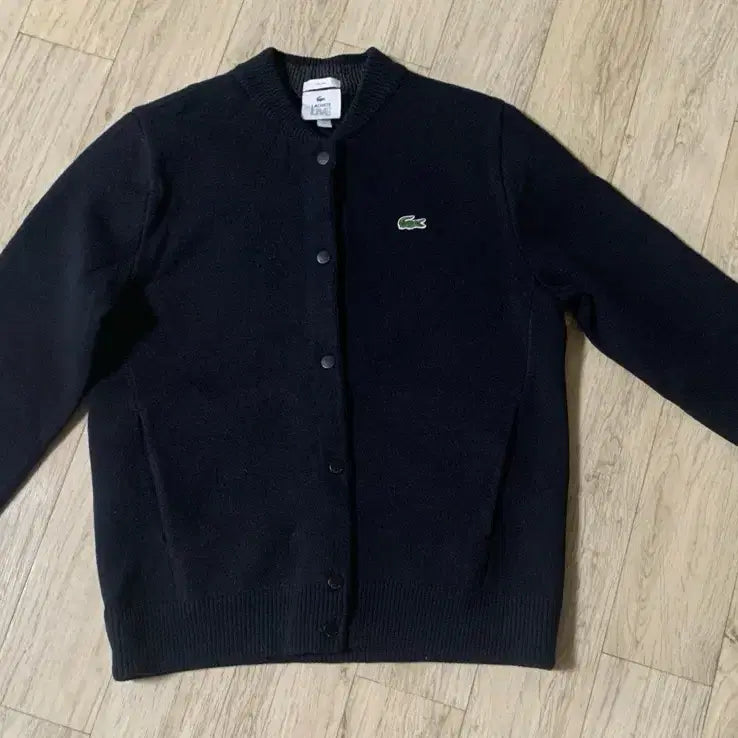 [BUNJANG] Lacoste Live Unisex Knit Bomber Jacket Navy/Grey / 라코스테 라이브 유니섹 모니트블루종 자켓