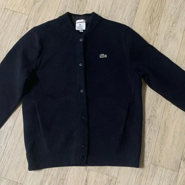 [BUNJANG] Lacoste Live Unisex Knit Bomber Jacket Navy/Grey / 라코스테 라이브 유니섹 모니트블루종 자켓
