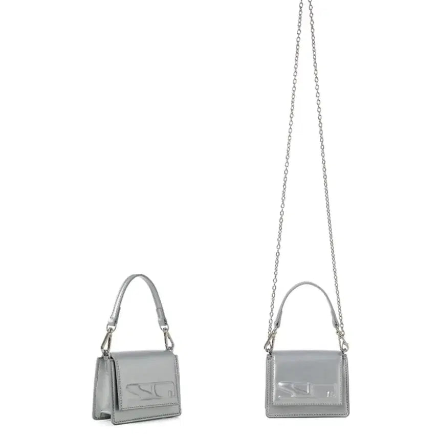 [BUNJANG] Chapter Square Line Mini Crossbody Bag (Silver) / 스퀘어라인 미니 크로스백 Chapter 챕터 실버 색상
